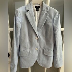 Brooks Brothers "346" Size 4 Women’s Seersucker lined Jacket Pale Blue / White